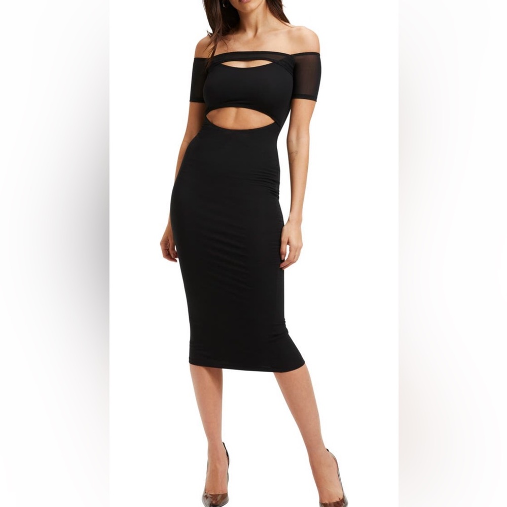 Good American Off the Shoulder Cut Out Bodycon Dress. Worn once! SIZE 5